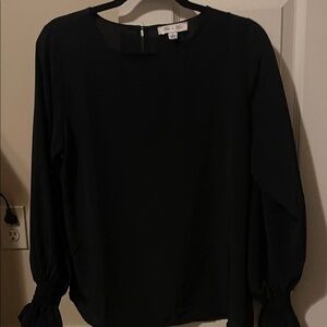 She + Sky Classic Black Blouse